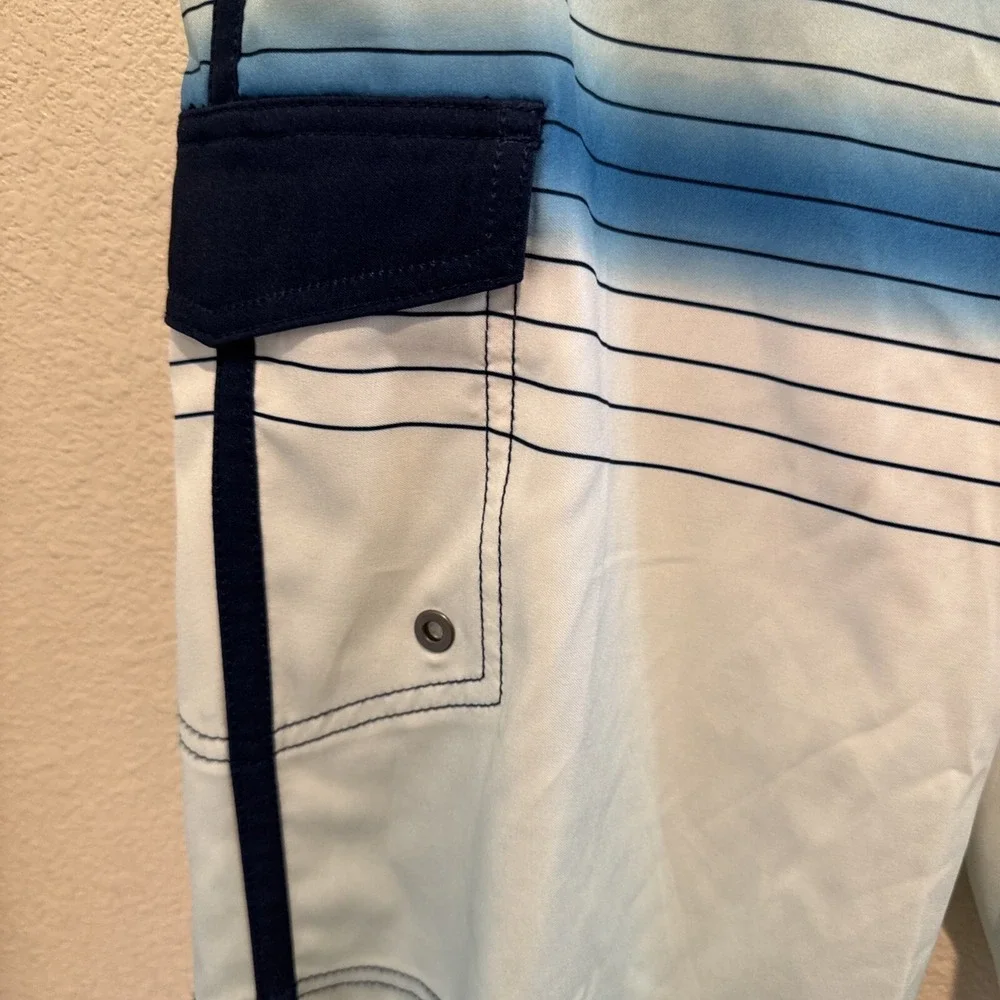 Goodfellow & Co Mens Multicolor Striped Drawstring Swim‎ Board Shorts Sz 30 NWT